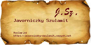 Javorniczky Szulamit névjegykártya